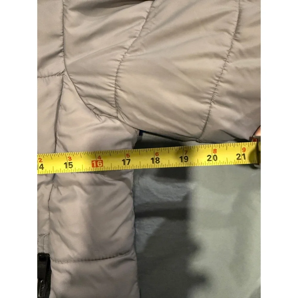 DKNY Sport Kids Grey Puffer Jacket Hooded Sherpa Lined Size M 10 12 - Picture 6 of 7